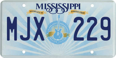 MS license plate MJX229