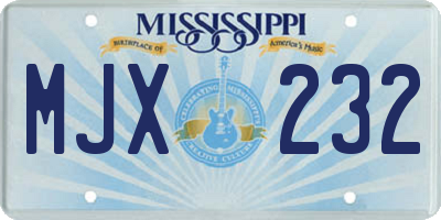 MS license plate MJX232