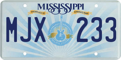 MS license plate MJX233