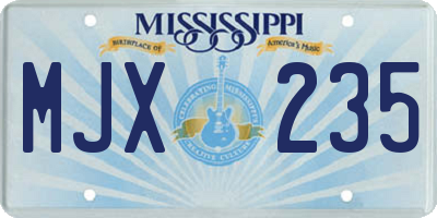 MS license plate MJX235