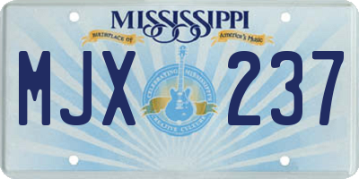 MS license plate MJX237
