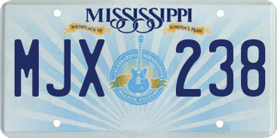 MS license plate MJX238