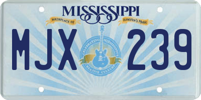 MS license plate MJX239
