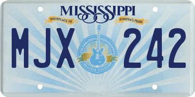 MS license plate MJX242