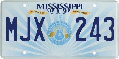 MS license plate MJX243