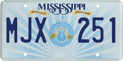 MS license plate MJX251