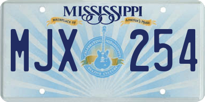 MS license plate MJX254