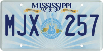 MS license plate MJX257