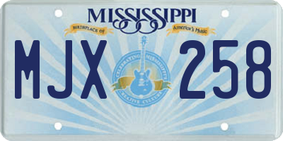 MS license plate MJX258