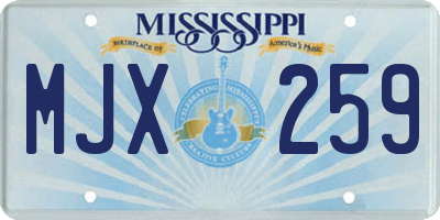 MS license plate MJX259