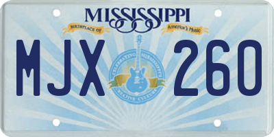 MS license plate MJX260
