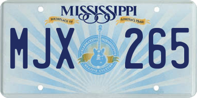 MS license plate MJX265