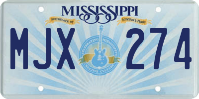 MS license plate MJX274