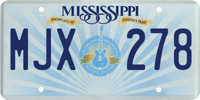 MS license plate MJX278