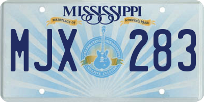MS license plate MJX283