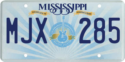 MS license plate MJX285
