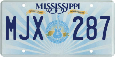 MS license plate MJX287