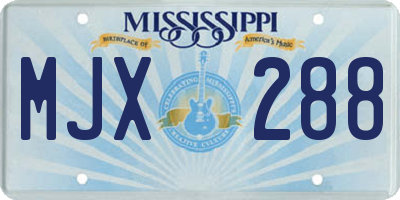 MS license plate MJX288