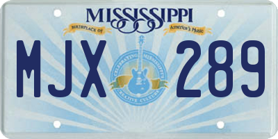 MS license plate MJX289