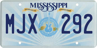 MS license plate MJX292