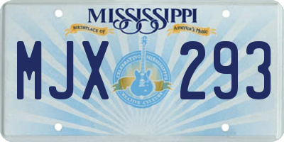 MS license plate MJX293