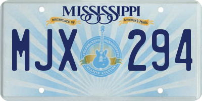 MS license plate MJX294
