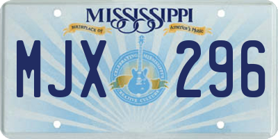 MS license plate MJX296