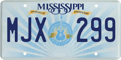 MS license plate MJX299