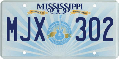 MS license plate MJX302