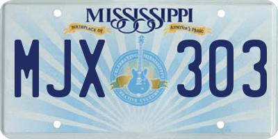 MS license plate MJX303