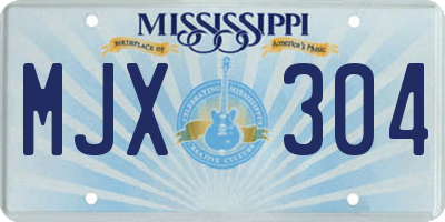 MS license plate MJX304