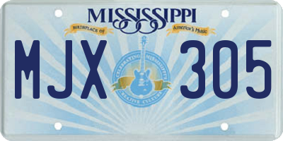 MS license plate MJX305