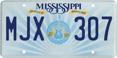 MS license plate MJX307