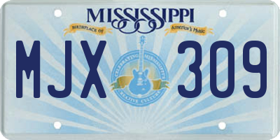MS license plate MJX309