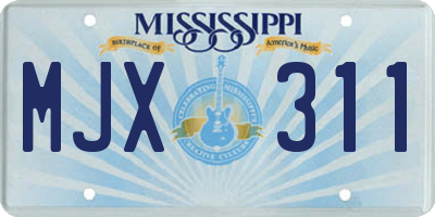 MS license plate MJX311