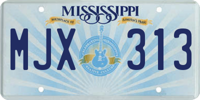 MS license plate MJX313