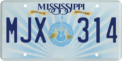 MS license plate MJX314