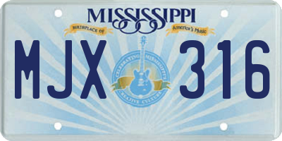 MS license plate MJX316