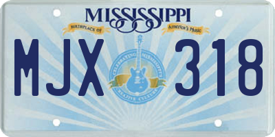MS license plate MJX318