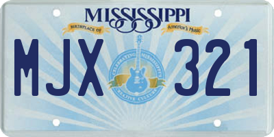 MS license plate MJX321