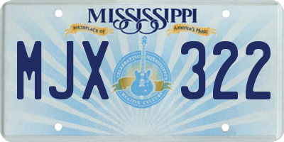 MS license plate MJX322