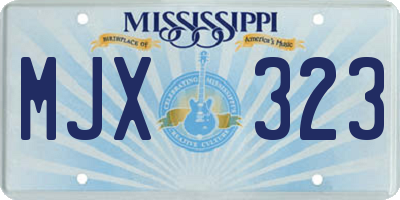 MS license plate MJX323
