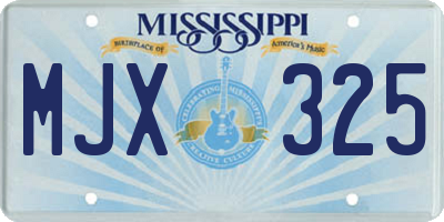 MS license plate MJX325