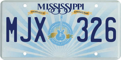 MS license plate MJX326