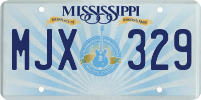 MS license plate MJX329