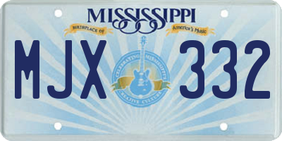 MS license plate MJX332