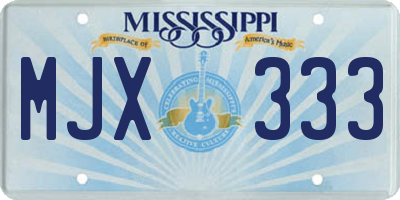 MS license plate MJX333