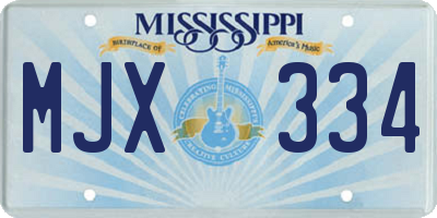 MS license plate MJX334