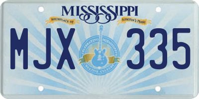 MS license plate MJX335
