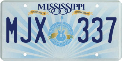 MS license plate MJX337